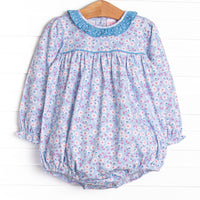 Denim Dot Daisies Bubble, Blue