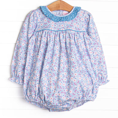 Denim Dot Daisies Bubble, Blue