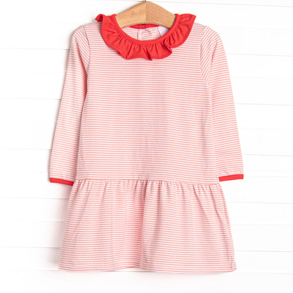 Nicole Dress, Red and Pink Stripe