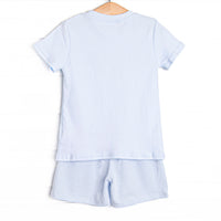 By the Sea Build Applique Short Set, Blue