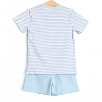 Treasure Island Applique Short Set, Blue