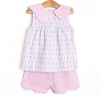 Pastel Pops Side Tie Short Set, Pink