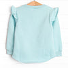 Puppy Embroidered Flutter Sleeve Sweatshirt, Mint