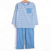 Evan Pant Set, Medium Blue Stripe