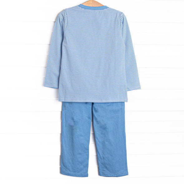 Evan Pant Set, Medium Blue Stripe