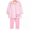 Haute Dog Applique Legging Set, Pink