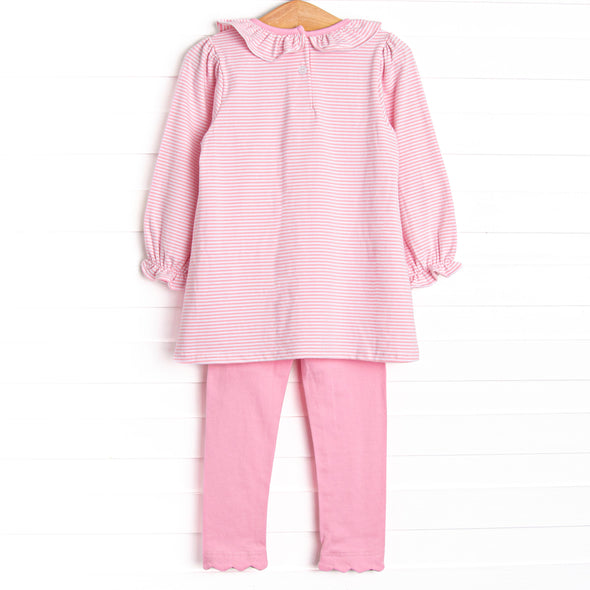 Haute Dog Applique Legging Set, Pink