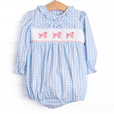 Toodles, Poodles Smocked Bubble, Blue