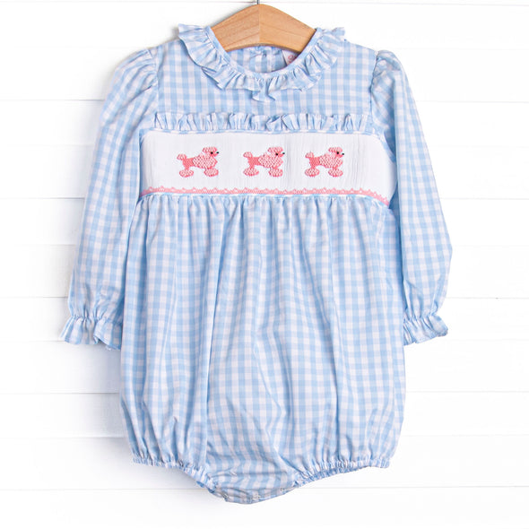 Toodles, Poodles Smocked Bubble, Blue