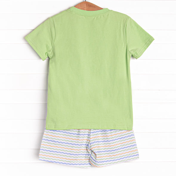 Ric Rac Rays Short Set, Green
