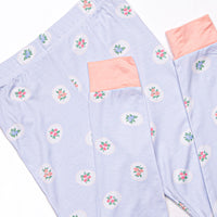 Periwinkle Patched Bamboo Pajama Set, Blue