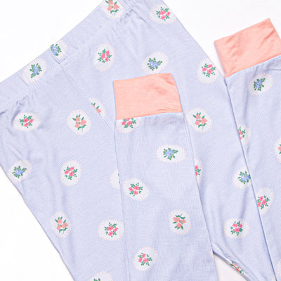 Periwinkle Patched Bamboo Pajama Set, Blue