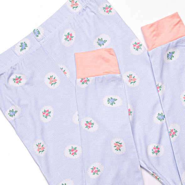 Periwinkle Patched Bamboo Pajama Set, Blue