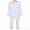 Periwinkle Patched Bamboo Pajama Set, Blue