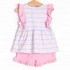 Ric Rac Rays Ruffle Short Set, Pink