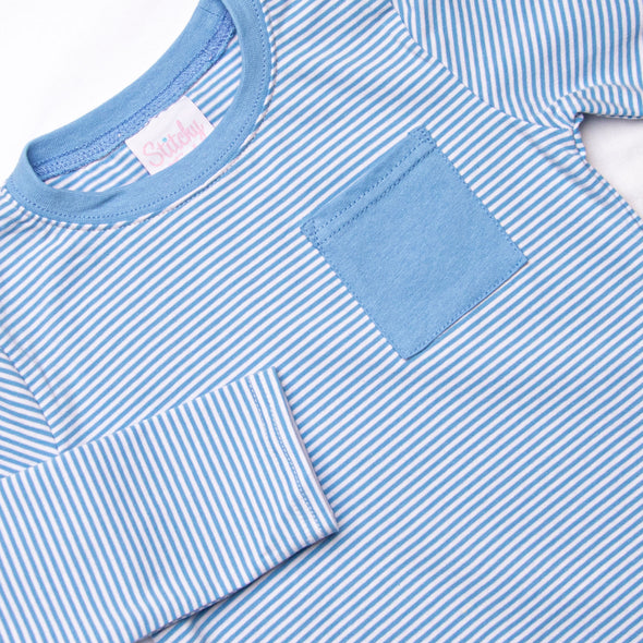 Evan Pant Set, Medium Blue Stripe