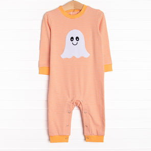 Ghoul Friend Applique Romper, Orange