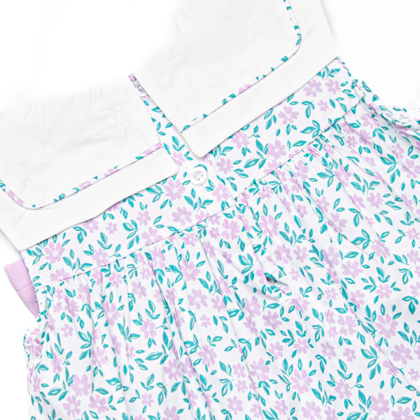 Farmer Market Florals Ruffle Short Set, Purple