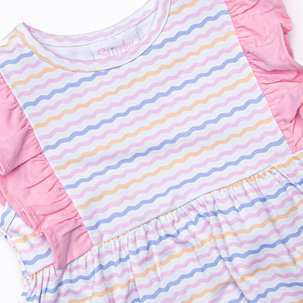 Ric Rac Rays Ruffle Short Set, Pink