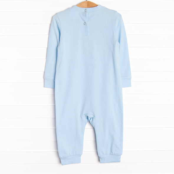 Halloween Hounds Applique Romper, Blue