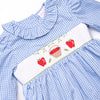 Outstanding Orchard Smocked Dress, Blue Check