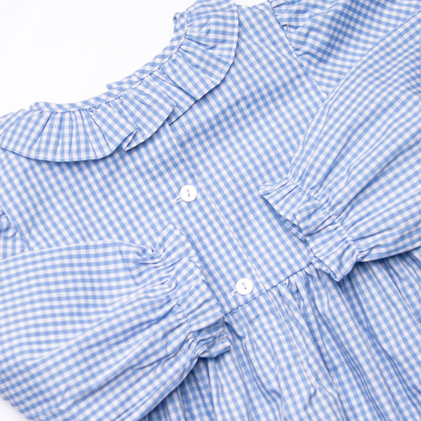 Outstanding Orchard Smocked Dress, Blue Check