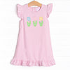 Spring Blooms Applique Dress, Pink Stripe