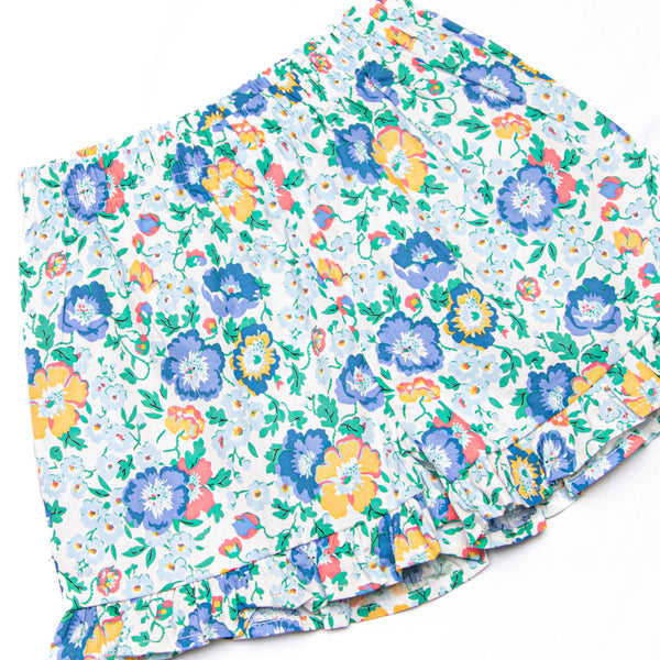 Bluebell and Bloom Ruffle Short Set, Blue