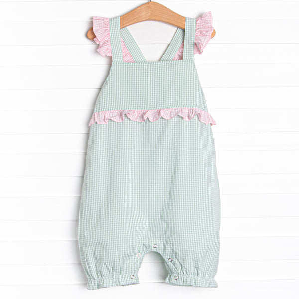 Sweet Pea Bubble Romper, Green