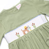 Fishing Hole Friend Smocked Romper, Green