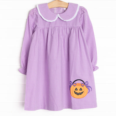 Treats not Tricks Applique Dress, Purple