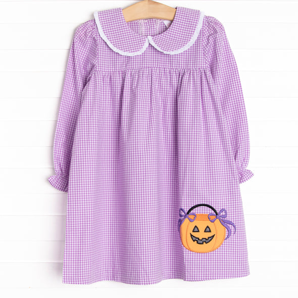Treats not Tricks Applique Dress, Purple