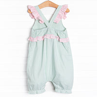 Sweet Pea Bubble Romper, Green
