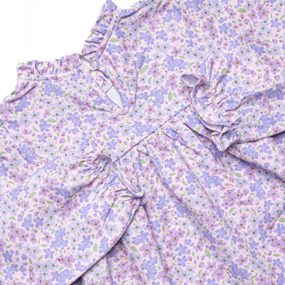 Purple Petals Ruffle Neck Legging Set, Purple