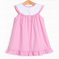 Flowerbed Friends Applique Dress, Pink