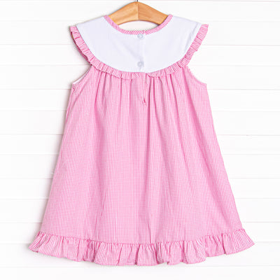 Flowerbed Friends Applique Dress, Pink