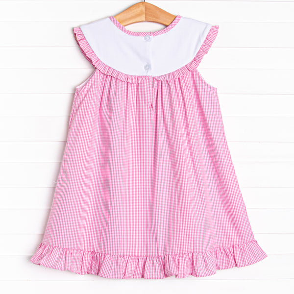Flowerbed Friends Applique Dress, Pink