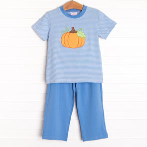 Parker Piper Applique Pant Set, Blue