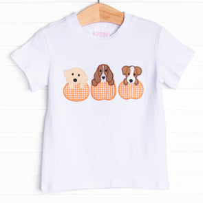 Halloween Hounds Applique Top, White