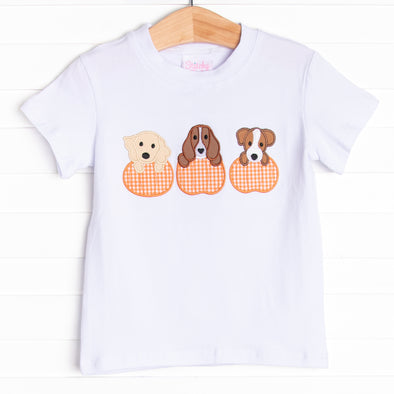 Halloween Hounds Applique Top, White