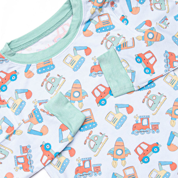 On the Go Bamboo Pajama Set, Blue