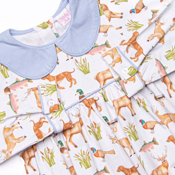 Hunting Club Romper, Blue