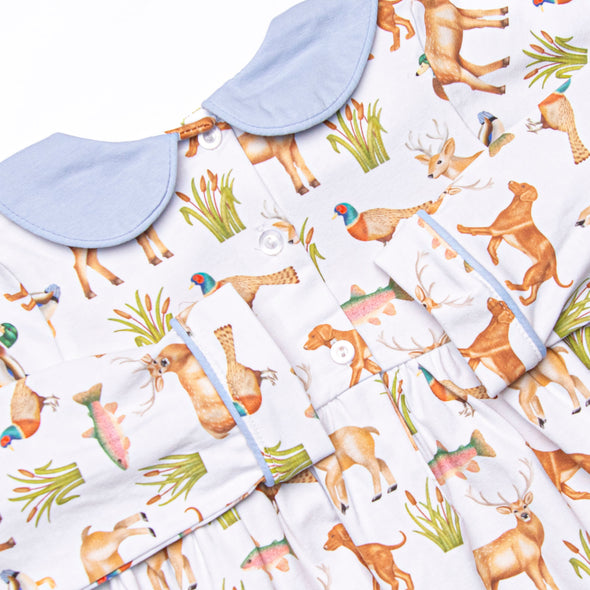 Hunting Club Romper, Blue