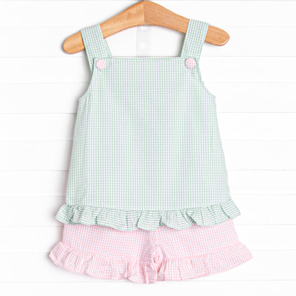 Sweet Pea Ruffle Short Set, Green