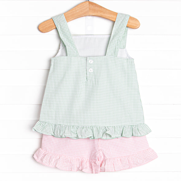 Sweet Pea Ruffle Short Set, Green