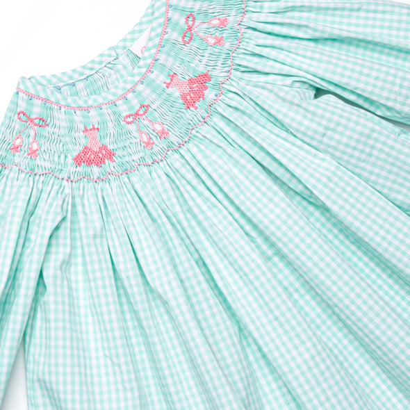 Recital Ready Smocked Bishop Dress, Mint