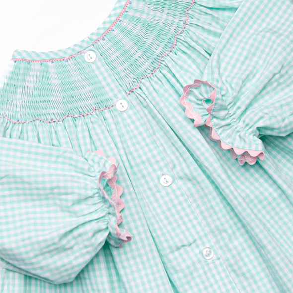 Recital Ready Smocked Bishop Dress, Mint