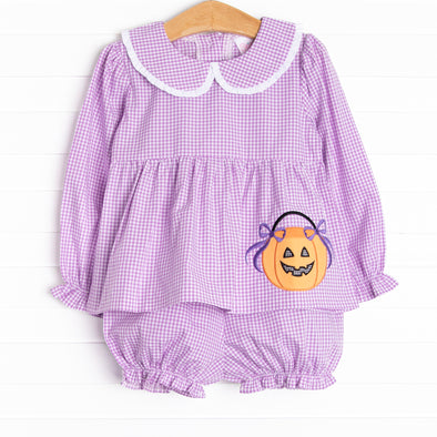 Treats not Tricks Applique Bloomer Set, Purple