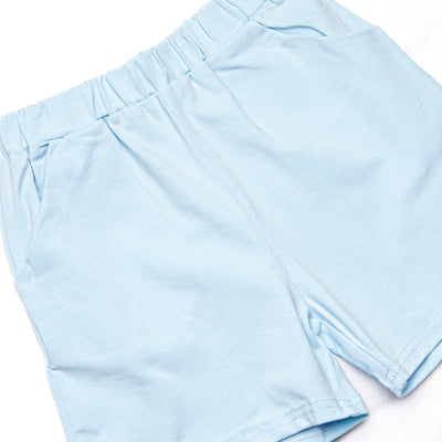 Blue Sea Stinger Applique Short Set, Blue