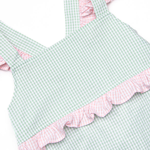 Sweet Pea Bubble Romper, Green